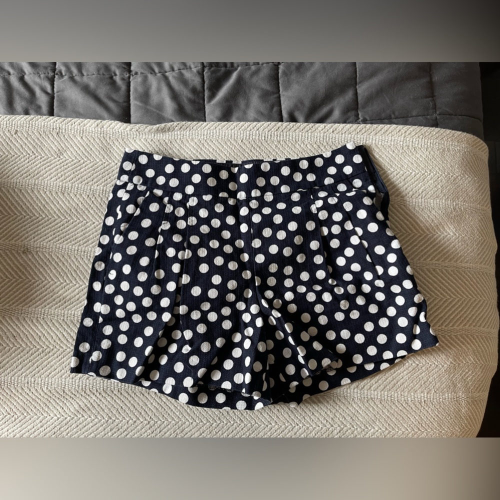 JCrew Shorts - Polka Dot and Pleated - Size 2 - Navy and White
